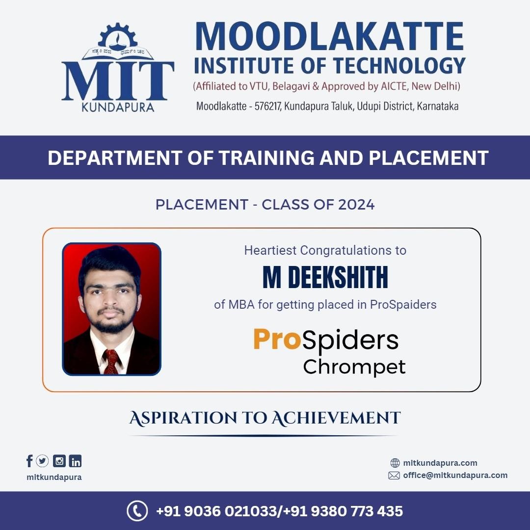 MITK MBA Students placement